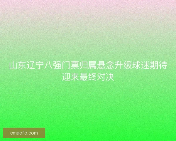山东辽宁八强门票归属悬念升级球迷期待迎来最终对决